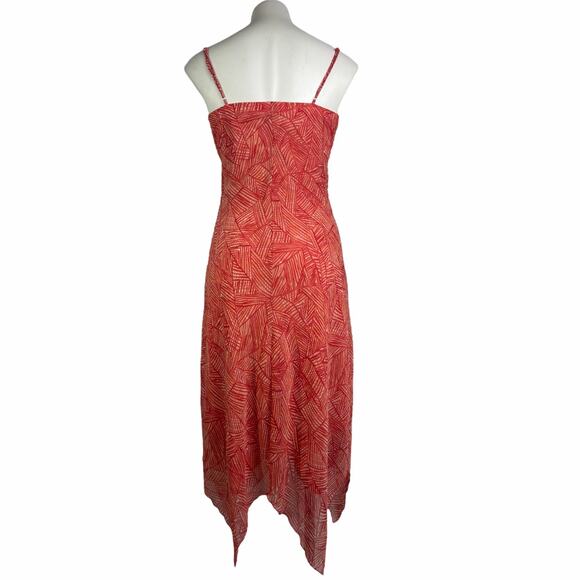 Speechless y2k Babydoll Fairy Dress Size 5 Geometric Coral Bead Lace Asymmetric - Picture 2 of 14
